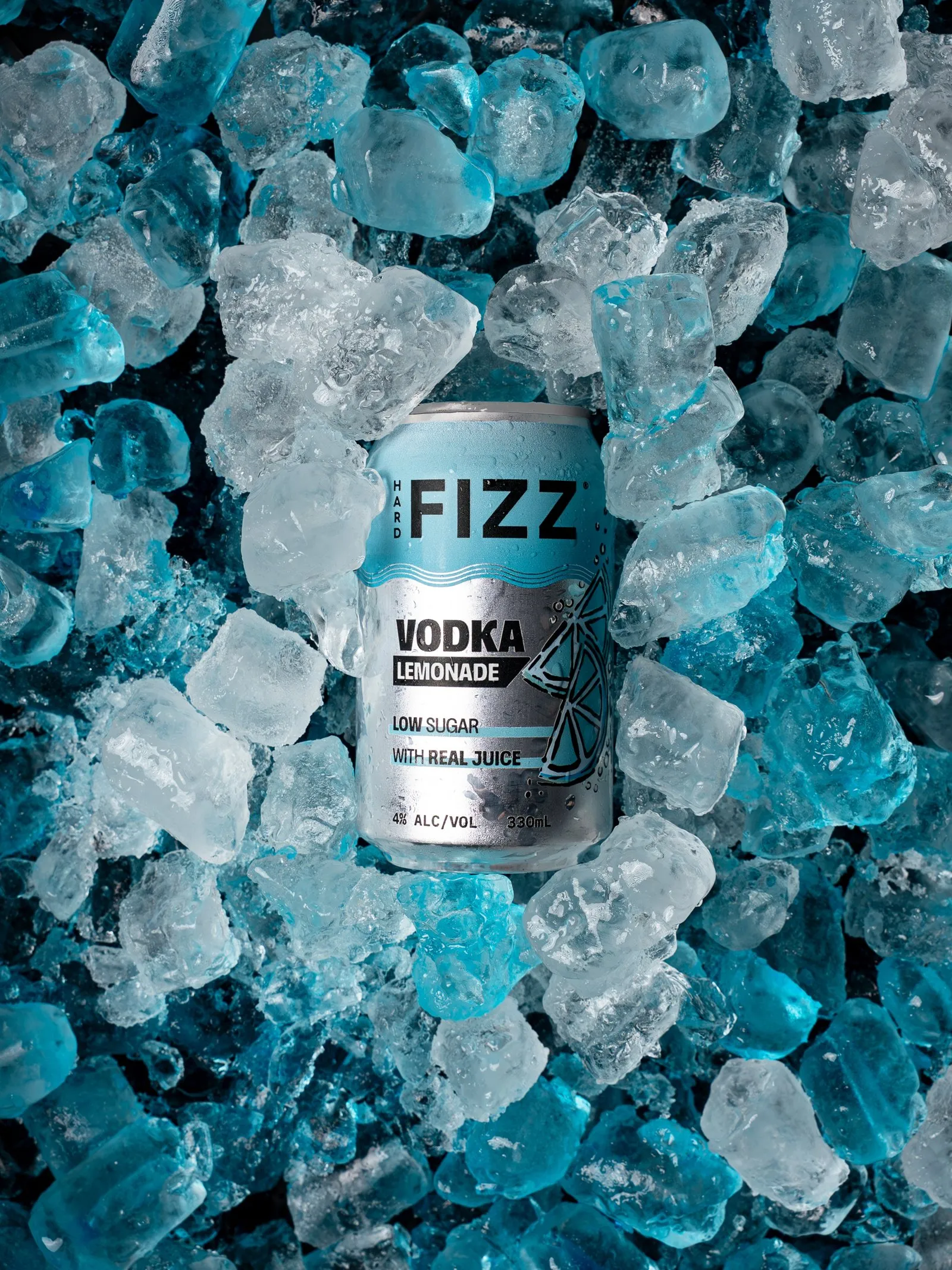 Hard Fizz Vodka Lemonade can in ice